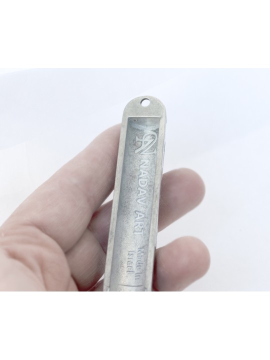 Étui Mezuzah de blé émaillé bleu et turquoise, Avi Nadav Mezuzah Cas