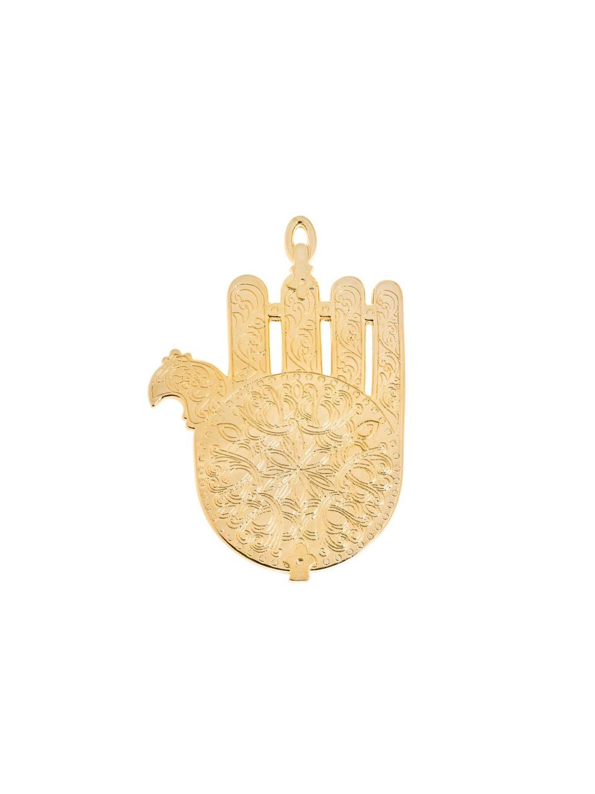 Gold Plated Wall Hamsa Based on Morocco Synagogue Lam... | Metal Hamsa