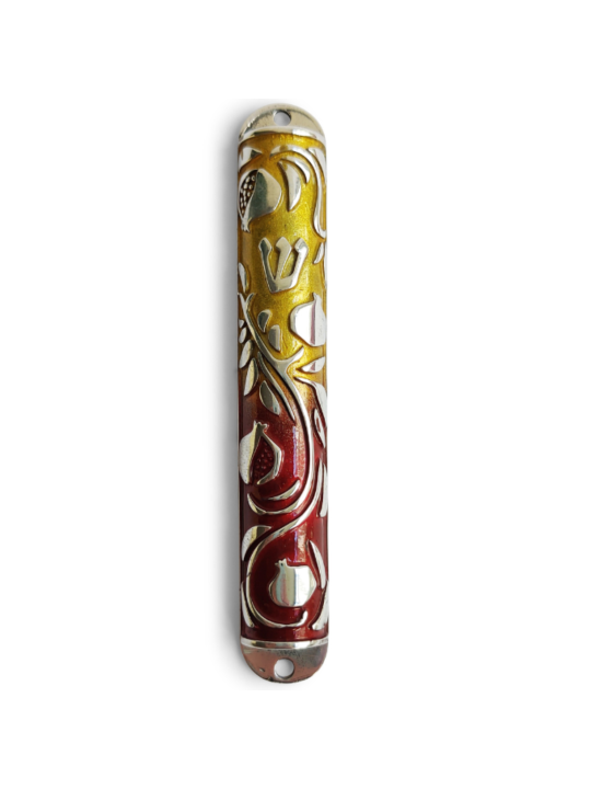 Étui Mezuzah grenade en étain émaillé, Avi Nadav Mezuzah
