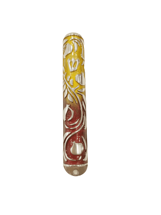 Étui Mezuzah grenade en étain émaillé, Avi Nadav Mezuzah