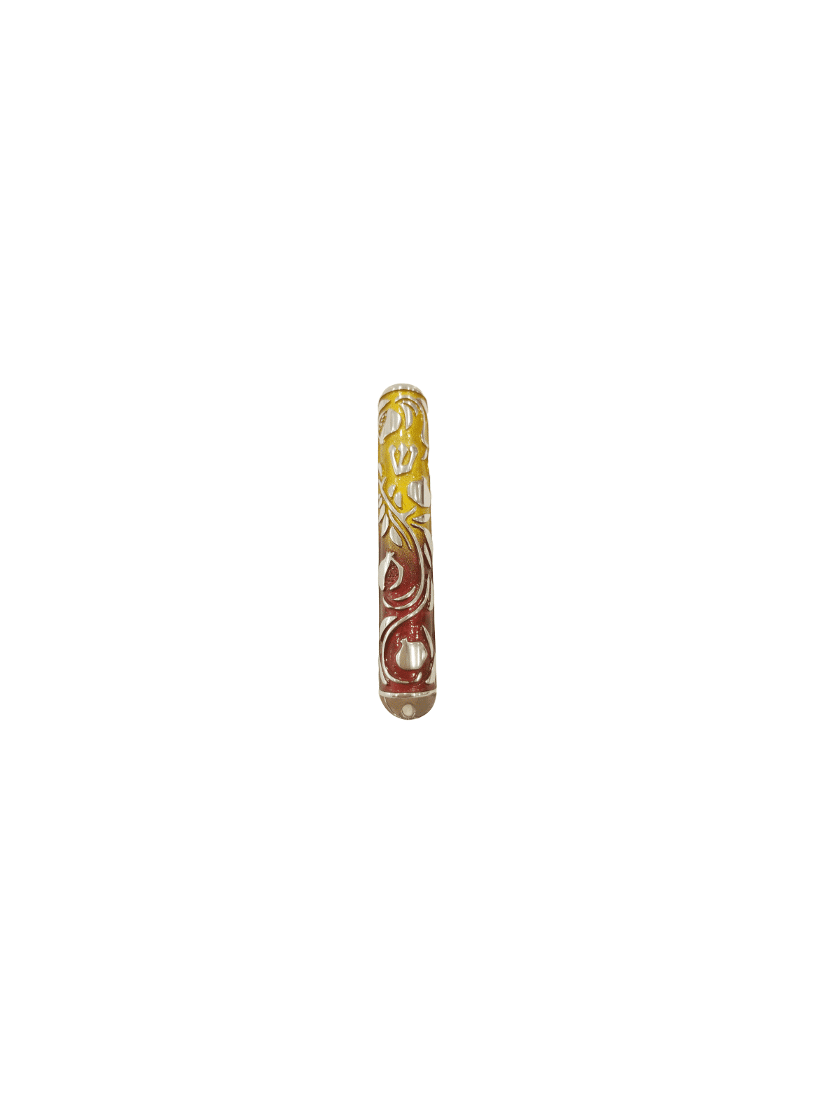 Pomegranate Mezuzah Case Made of Pewter Enamel Col , Avi Nadav Mezuzah