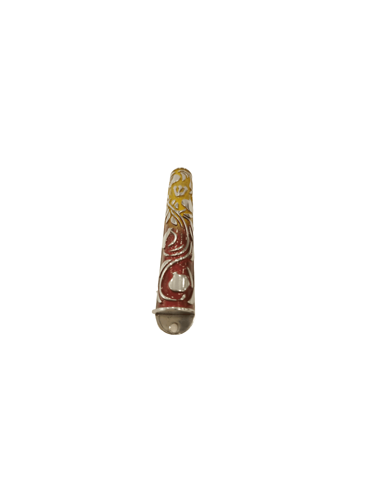 Pomegranate Mezuzah Case Made of Pewter Enamel Col , Avi Nadav Mezuzah