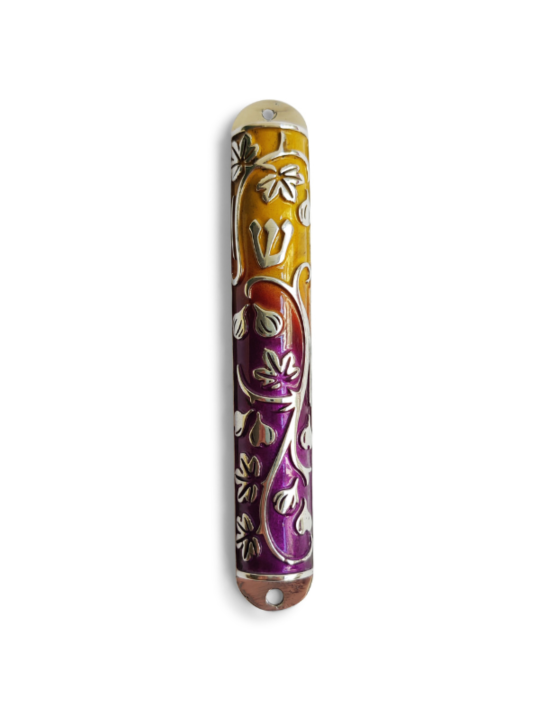 Mezuzah colorée unique en son genre avec décoration de figue, Avi Nadav Mezuzah
