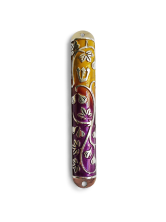 Mezuzah colorée unique en son genre avec décoration de figue, Avi Nadav Mezuzah