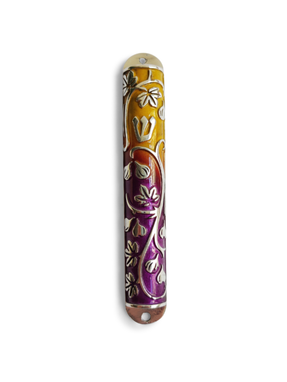 One-of-a-Kind Colorful Mezuzah with Fig Decoration , Avi Nadav Mezuzah