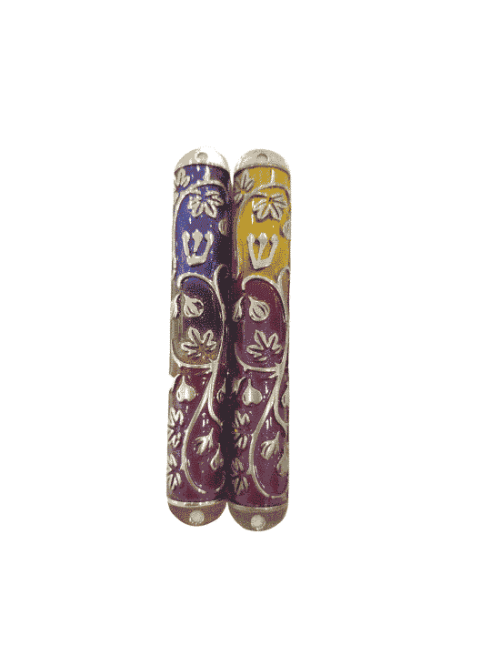 Mezuzah colorée unique en son genre avec décoration de figue, Avi Nadav Mezuzah