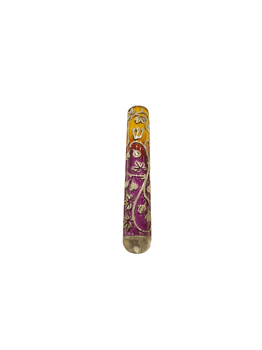 One-of-a-Kind Colorful Mezuzah with Fig Decoration , Avi Nadav Mezuzah