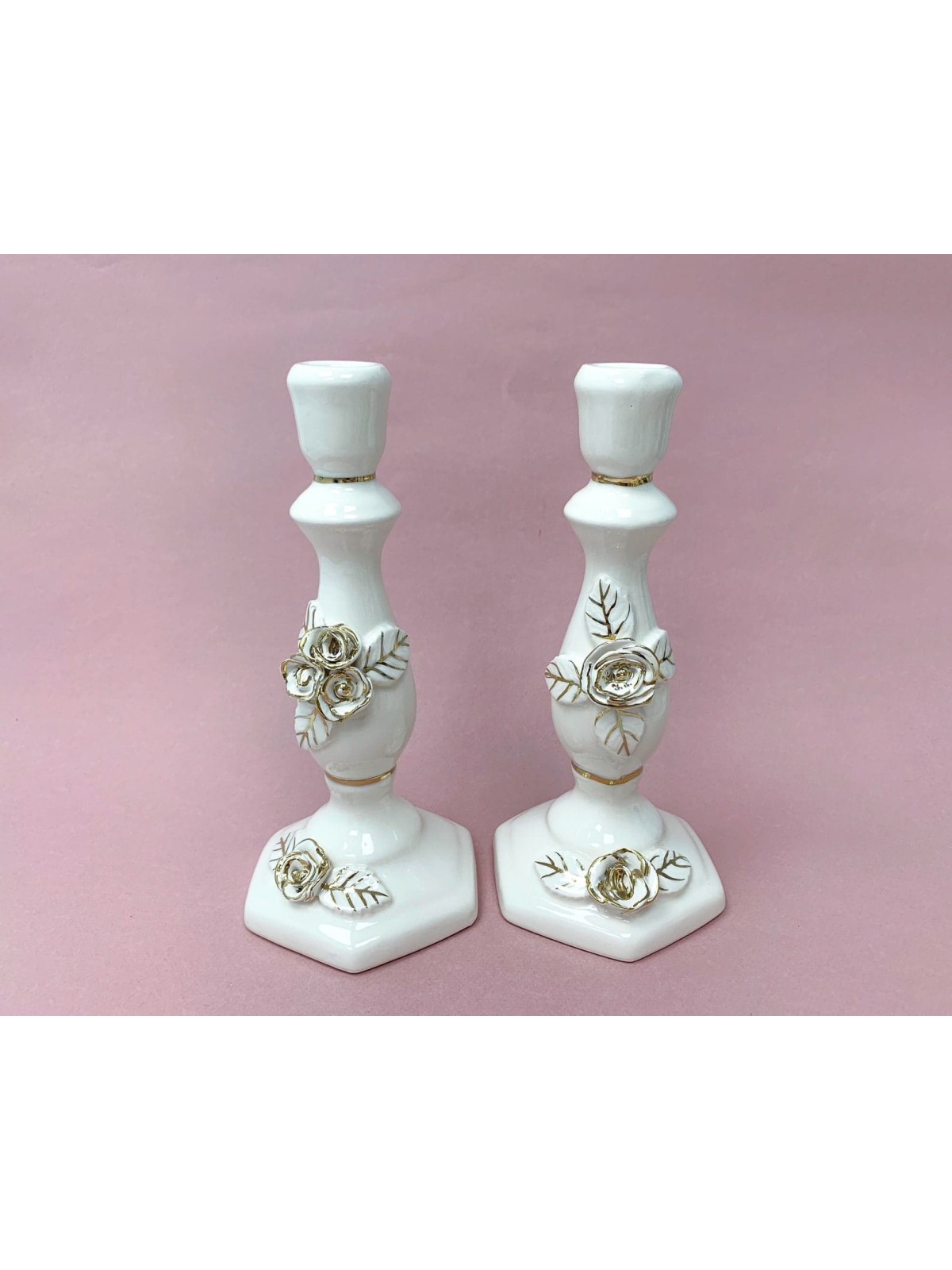 Beautiful Ceramic Shabbat Candlesticks , Jewish Wedding Gifts , Israel