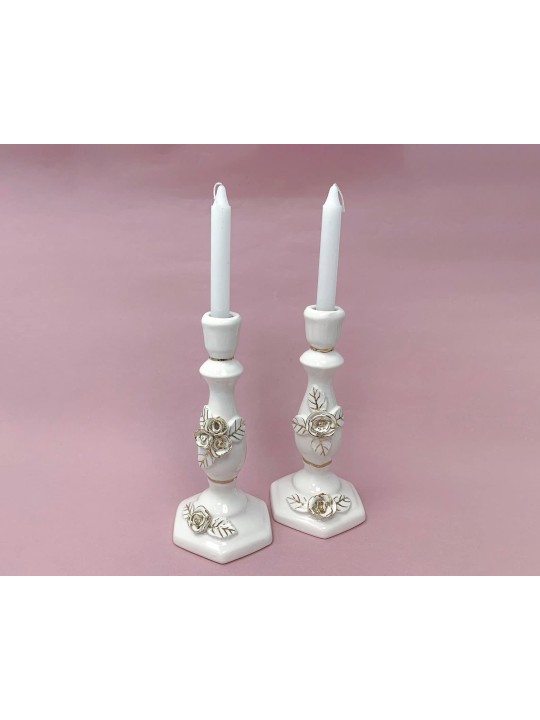 Beautiful Ceramic Shabbat Candlesticks , Jewish Wedding Gifts , Israel
