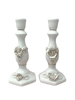 Fleurs en céramique de chandeliers de Shabbat décorées, cadeaux de mariage juifs
