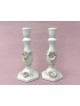 Ceramic Shabbat Candlesticks Flowers Decorated , Jewish Wedding Gifts