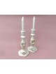 Ceramic Shabbat Candlesticks Flowers Decorated , Jewish Wedding Gifts