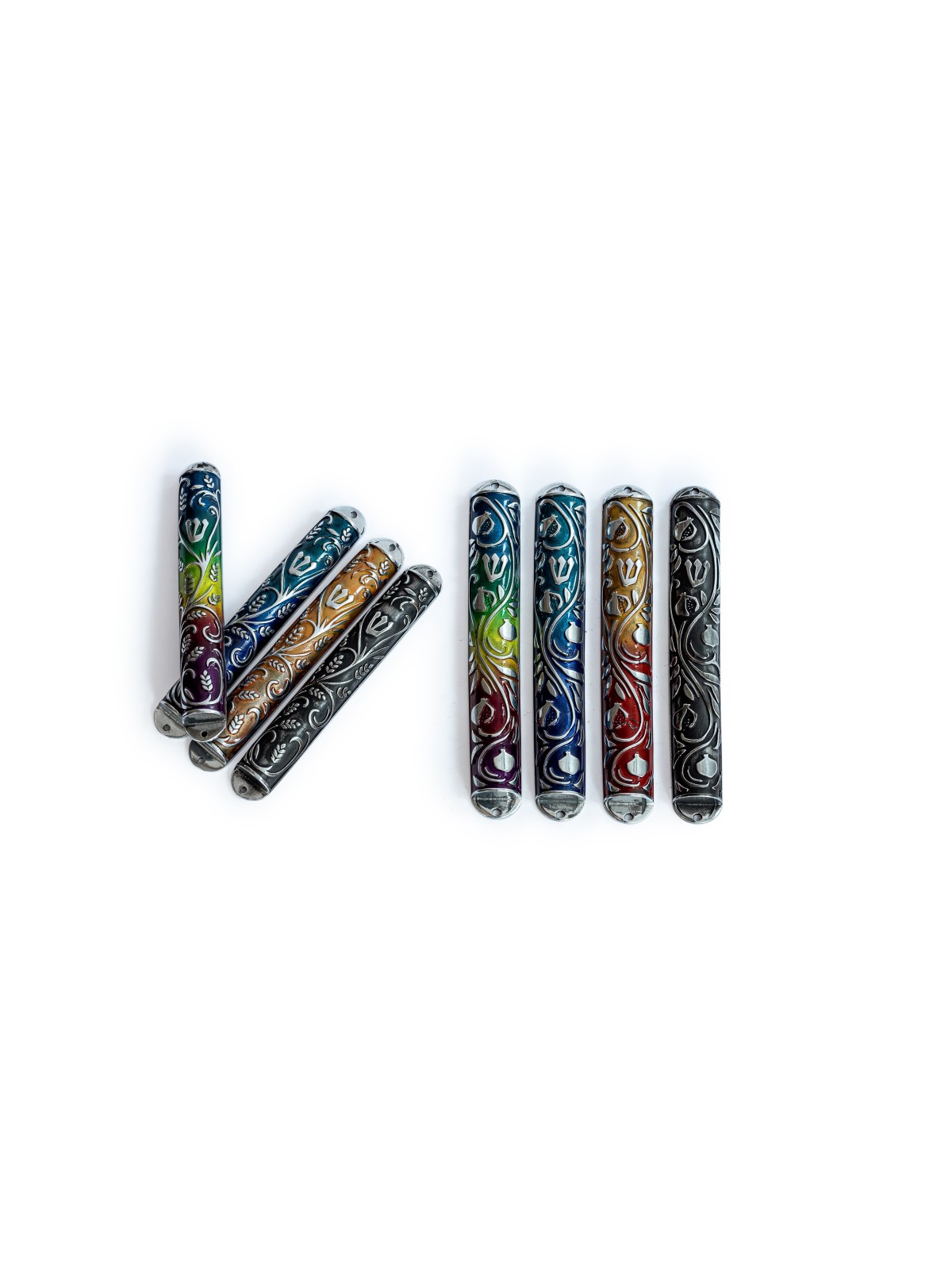 Étui Mezuzah émaillé avec aspect argenté, étuis Avi Nadav Mezuzah, Isr