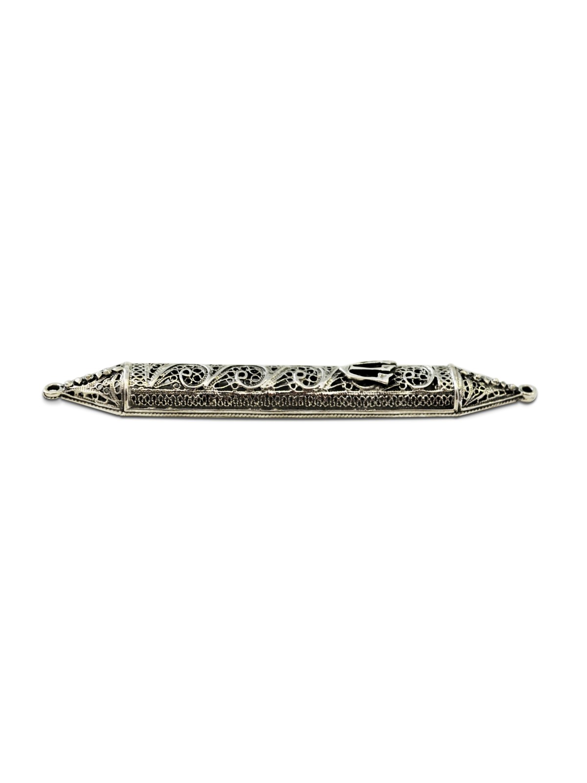 Étui Mezuzah en argent sterling avec embellissement en filigrane, Avi Nadav Mezuzah