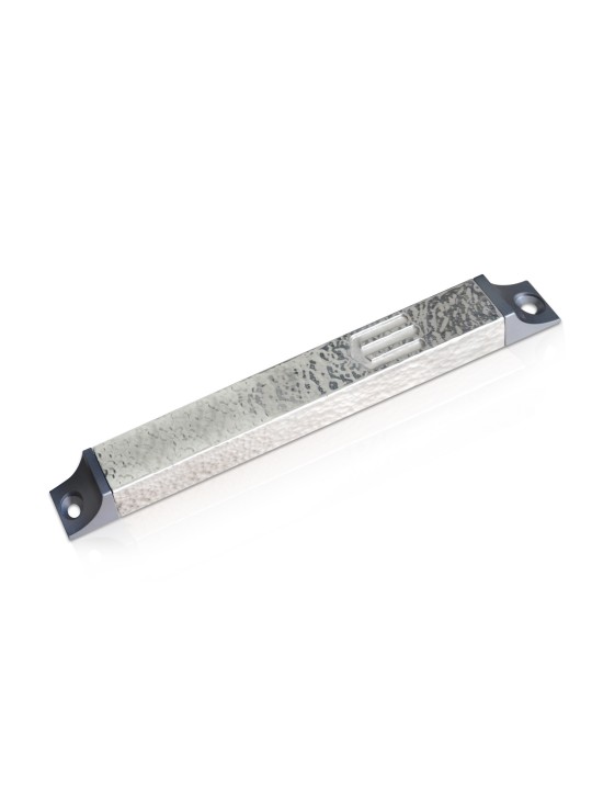 Hammered Mezuzah Case Silver Look , Avi Nadav Mezuzah Cases , Israeli
