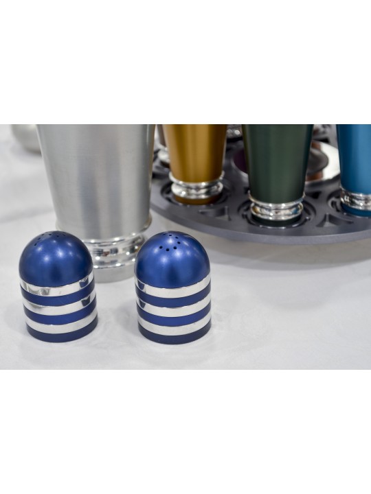 Modern Salt and Pepper Aluminum Shaker Set , Jewish Housewarming , Isr