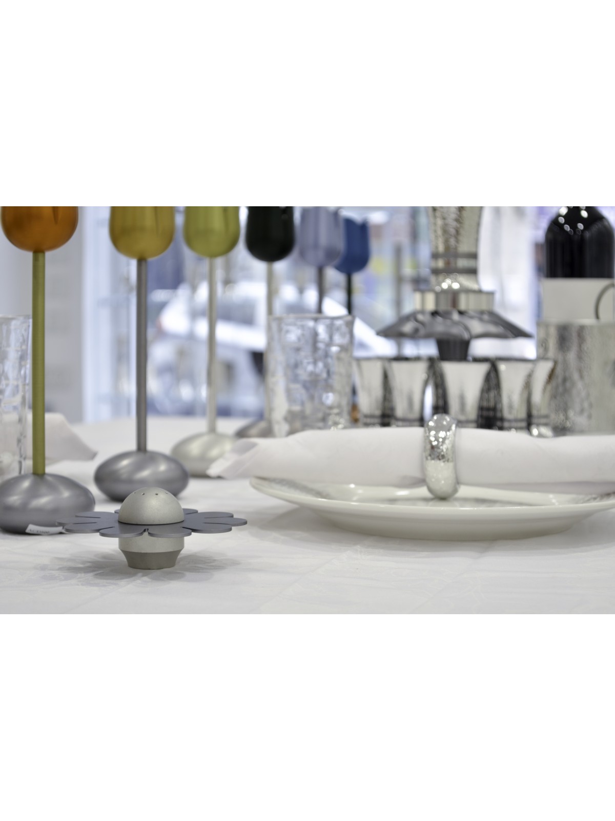 Salière en aluminium en forme de fleur, pendaison de crémaillère juive, Jud israélien