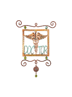 Wall Hanging Copper Doctor Single Square with Medi , Jewish Wedding Gi