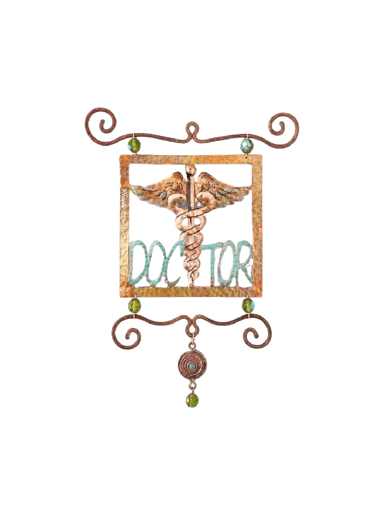 Wall Hanging Copper Doctor Single Square with Medi , Jewish Wedding Gi