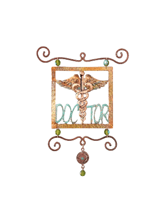 Wall Hanging Copper Doctor Single Square with Medi , Jewish Wedding Gi
