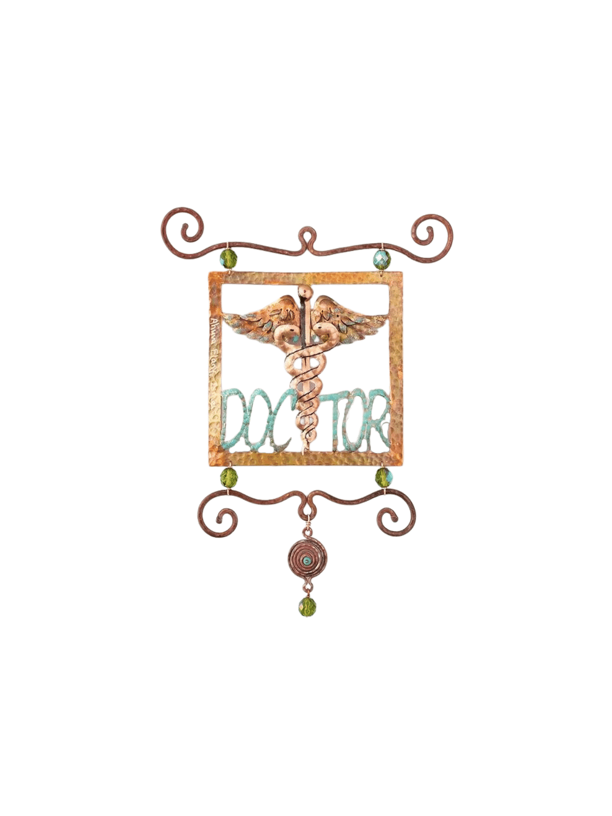Wall Hanging Copper Doctor Single Square with Medi , Jewish Wedding Gi