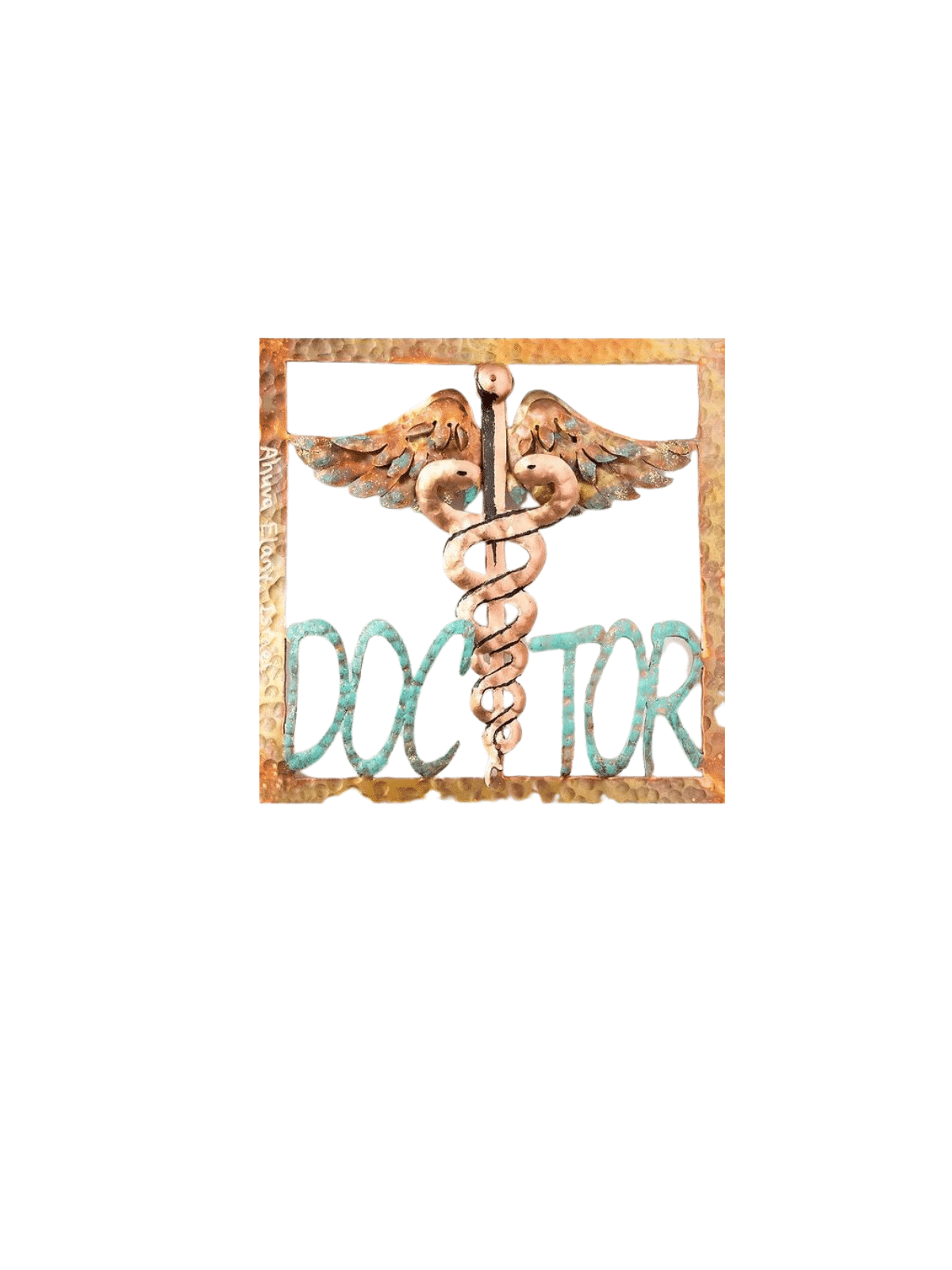 Mur suspendu en cuivre Doctor Single Square avec Medi, mariage juif Gi