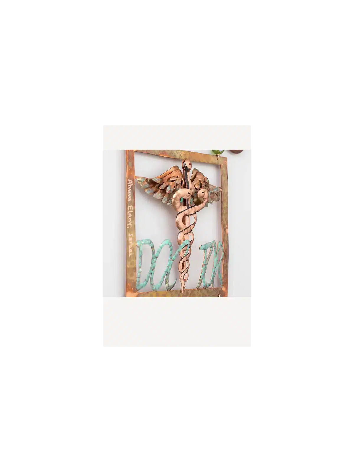 Mur suspendu en cuivre Doctor Single Square avec Medi, mariage juif Gi