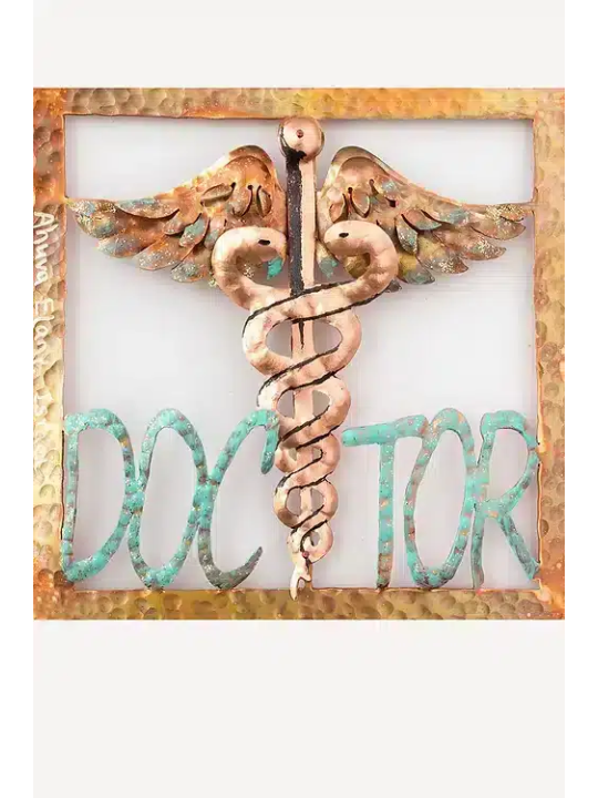 Mur suspendu en cuivre Doctor Single Square avec Medi, mariage juif Gi