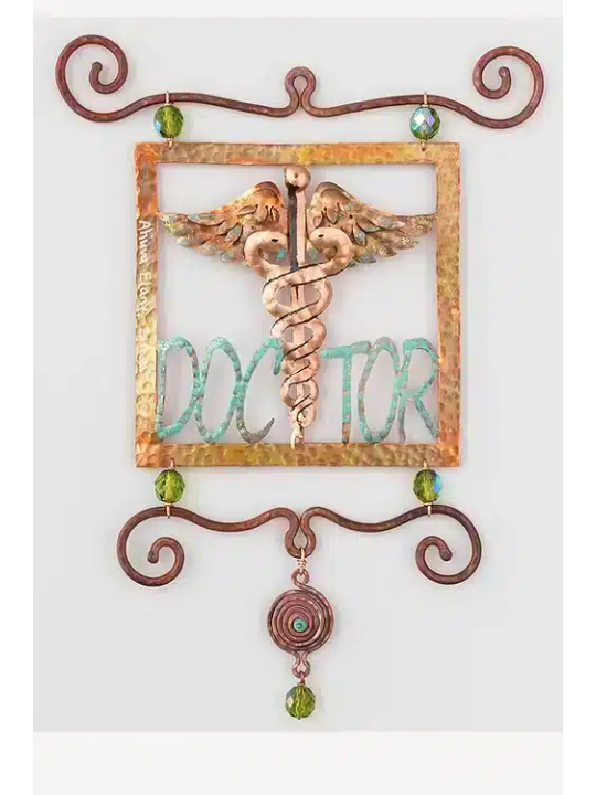 Mur suspendu en cuivre Doctor Single Square avec Medi, mariage juif Gi