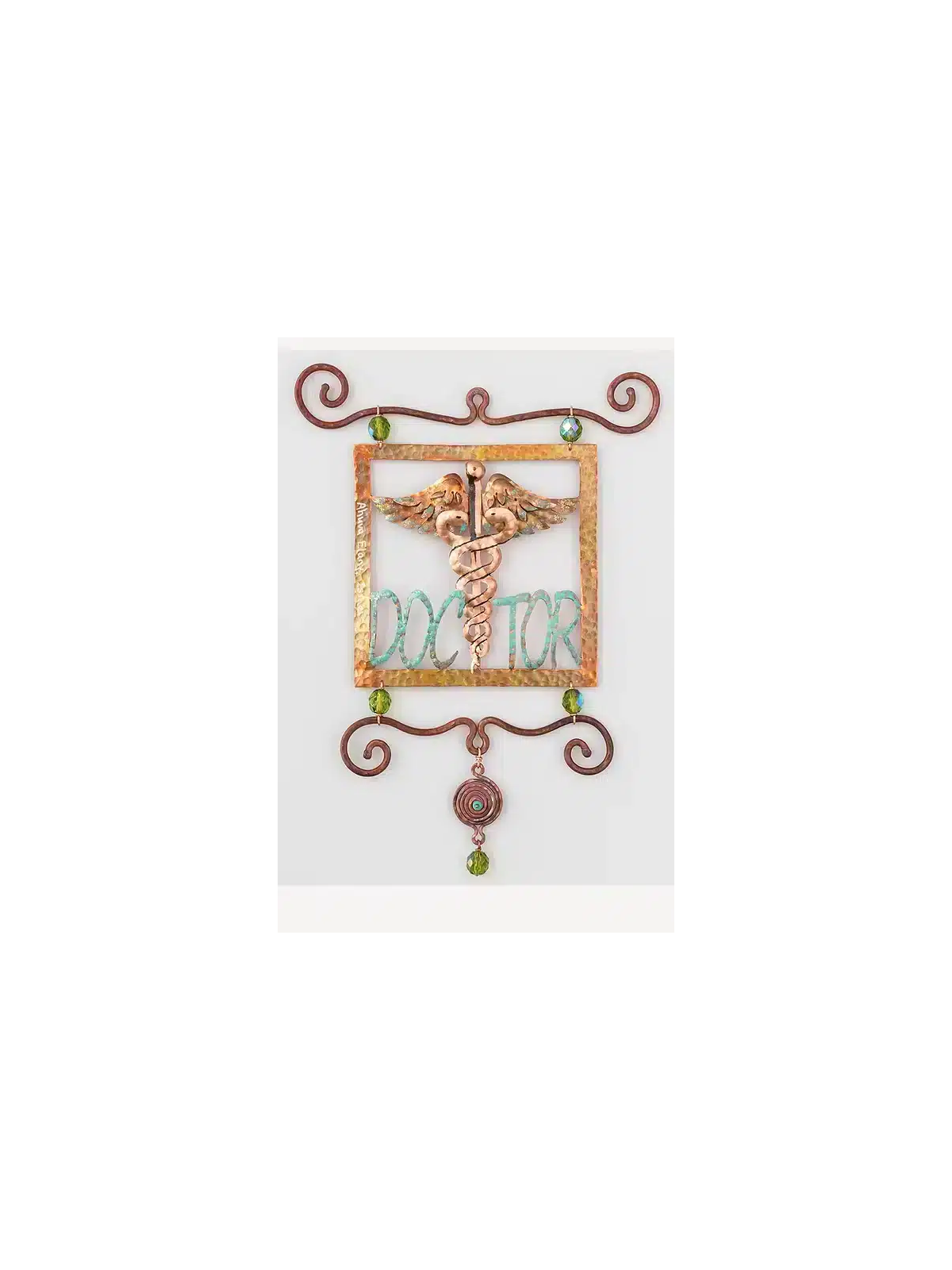 Mur suspendu en cuivre Doctor Single Square avec Medi, mariage juif Gi
