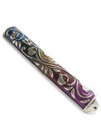 Grand étui Mezuzah à la grenade arc-en-ciel, étuis Avi Nadav Mezuzah, Isr