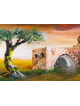 Betlehem Landscape Rustic Oil Painting and Home Dé , Tu B'Av Gifts , I