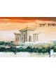 Jewish Jerusalem Old Landscape Oil Painting , Tu B'Av Gifts , Israeli