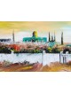 View of Temple Mount Painting on Jerusalem Stone , Tu B'Av Gifts , Isr
