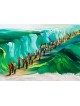 Séparation de la peinture de la mer Rouge sur la pierre de Jérusalem, peintures de l'Exode