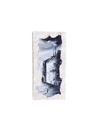 Juif noir et blanc priant la peinture à l’huile du mur occidental, cadeaux Tu B'Av, I