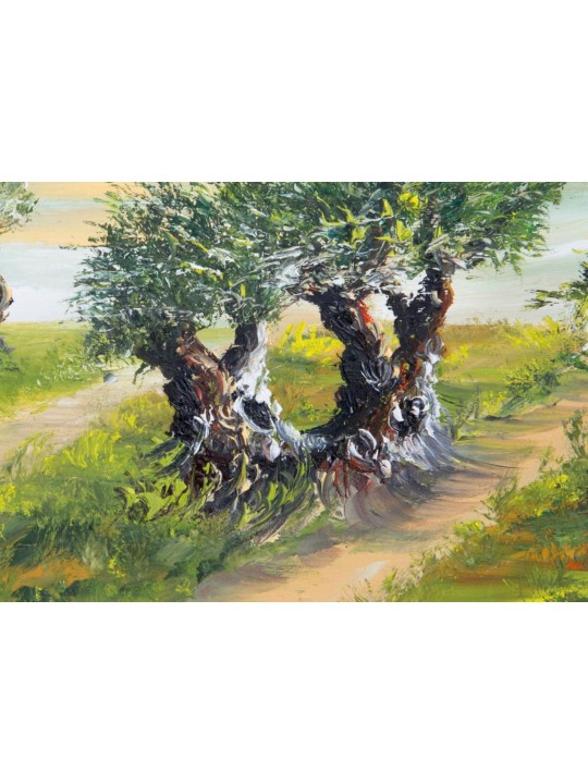 Oil Painting of Garden of Gethsemane , Tu B'Av Gifts , Israeli Judaica