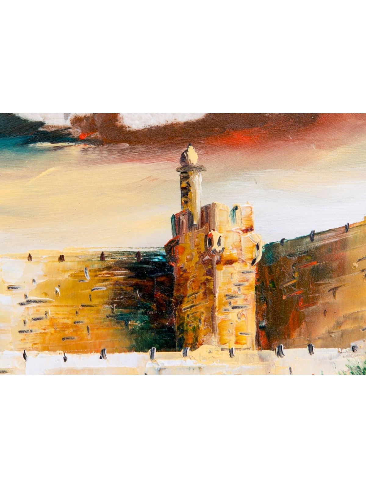 Superbe tour de David peinture à l’huile, cadeaux Tu B’Av, Judaica israélienne