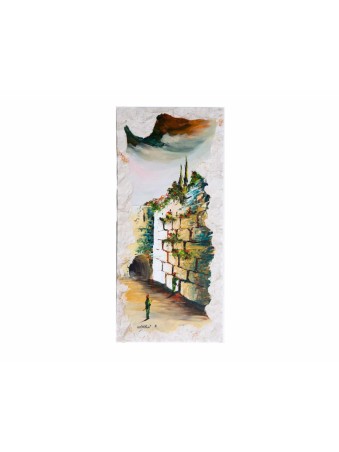 Soldier Praying in the Western Wall Oil Painting , Tu B'Av Gifts , Isr