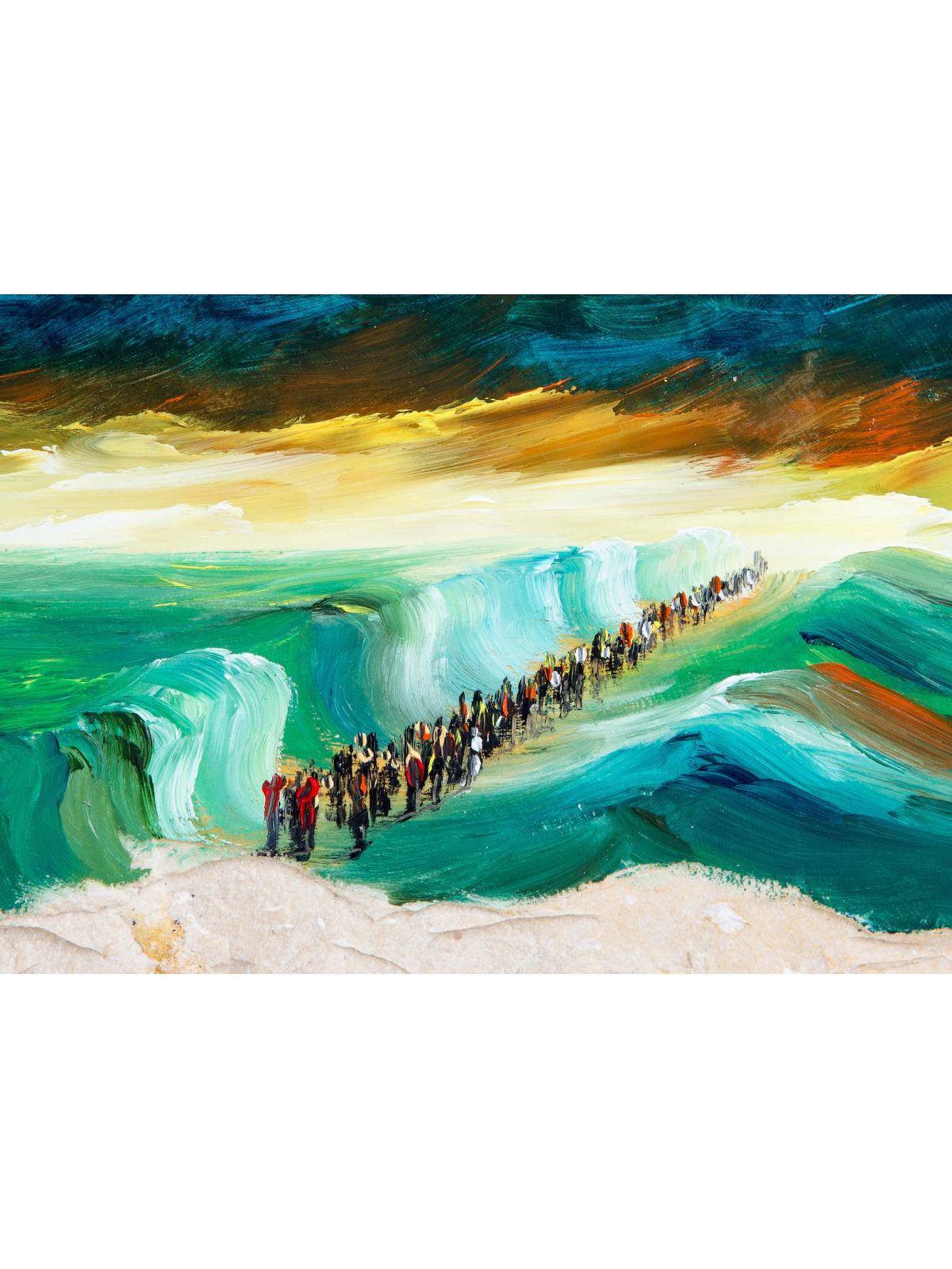 L'évasion d'Egypte Superbe peinture sur Jérusalem, Cadeaux Tu B'Av, I