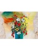 Flower Vase Painting on Jerusalem Stone , Tu B'Av Gifts , Israeli Juda