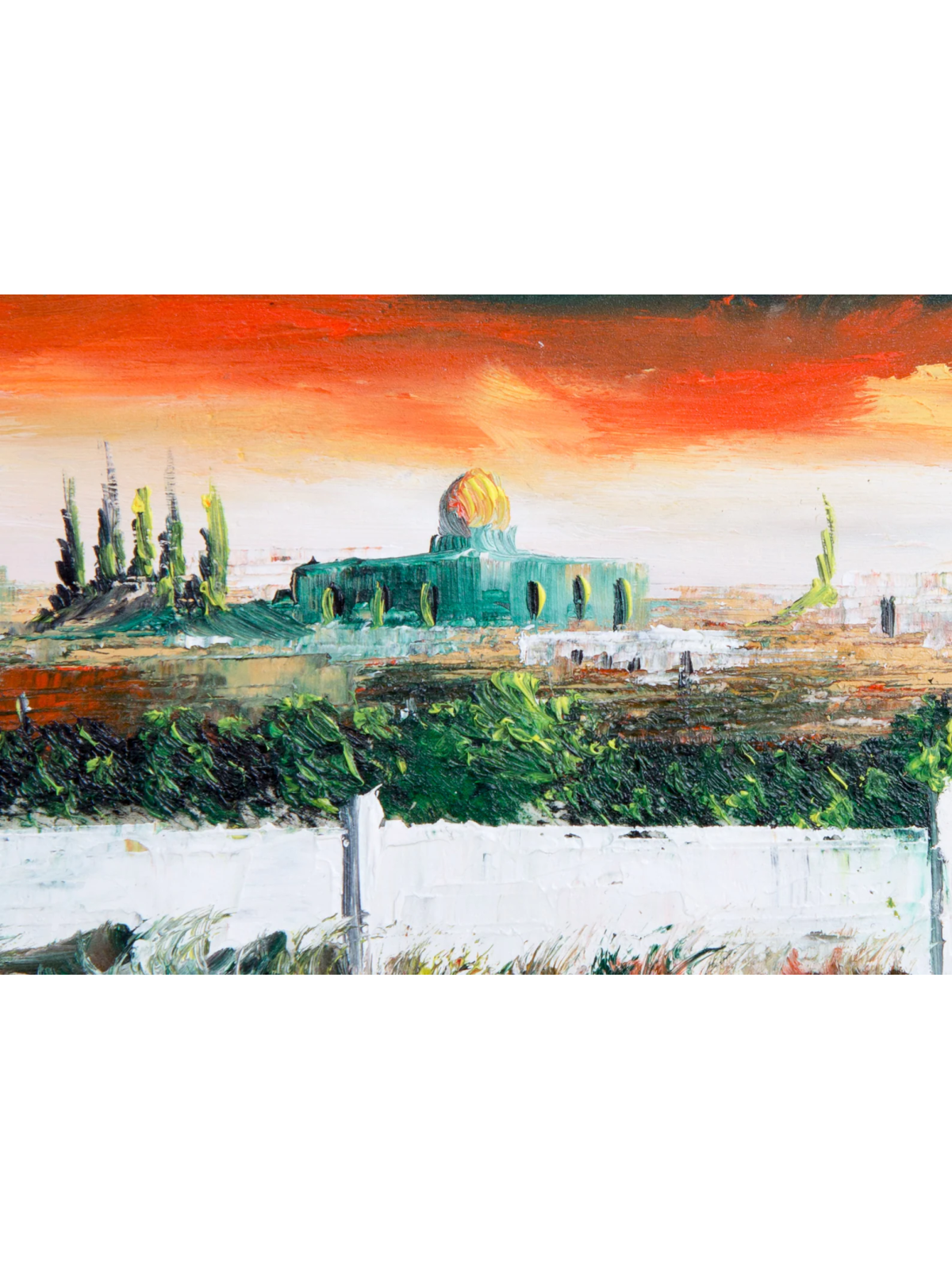 Mont du Temple Superbe peinture à l’huile de Jérusalem, Cadeaux Tu B’Av, Israélien