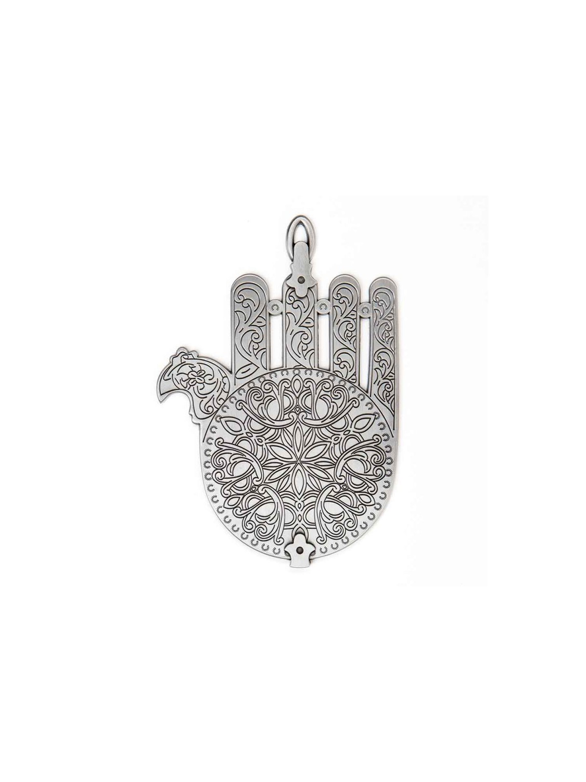 Silver Plated Wall Hamsa based on Morocco Synagogue L... | Metal Hamsa