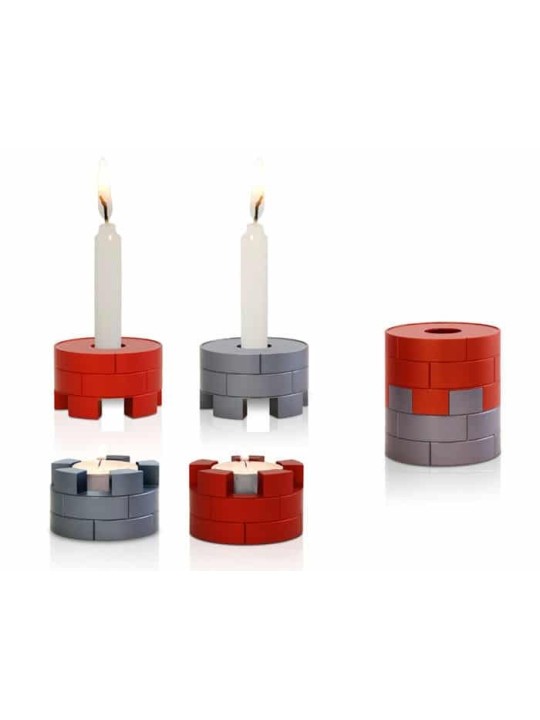 Anodized Aluminum Traveling Candlesticks , Shabbat Gifts , Israeli Jud