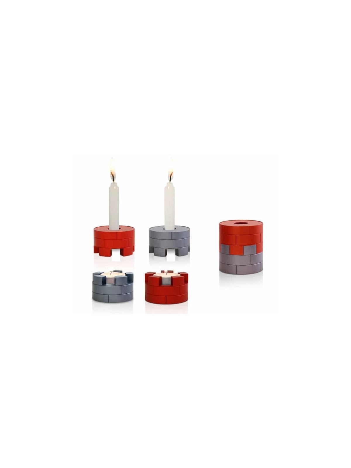 Anodized Aluminum Traveling Candlesticks , Shabbat Gifts , Israeli Jud