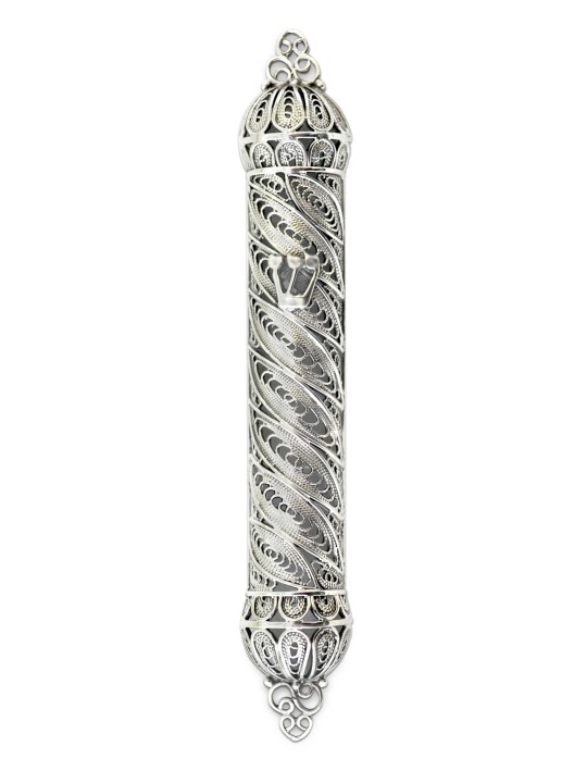 Étui Mezuzah en filigrane d’argent sterling, étuis Avi Nadav Mezuzah, Isra