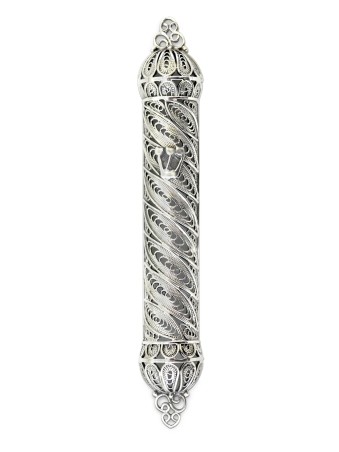 Étui Mezuzah en filigrane d’argent sterling, étuis Avi Nadav Mezuzah, Isra
