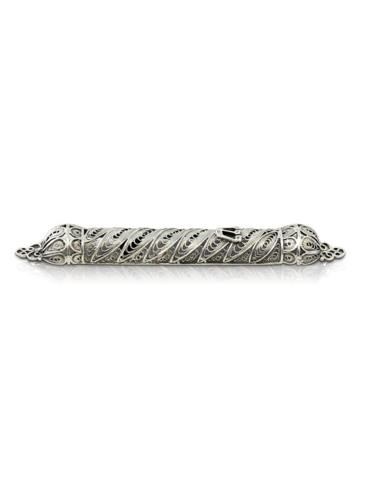 Étui Mezuzah en filigrane d’argent sterling, étuis Avi Nadav Mezuzah, Isra