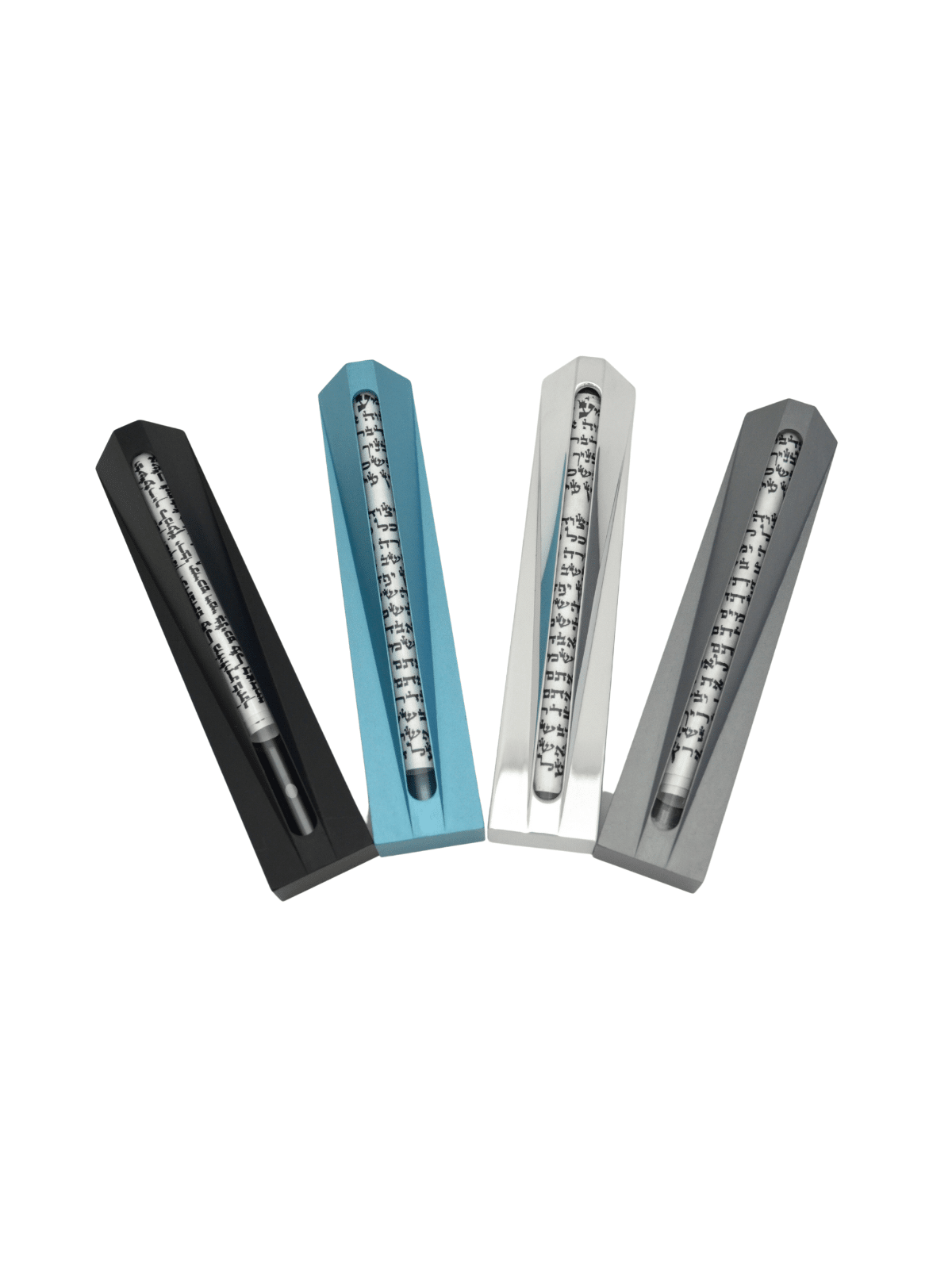 Large Aluminum Colorful Mezuzah Case with Glass Tu , Large Mezuzahs ,
