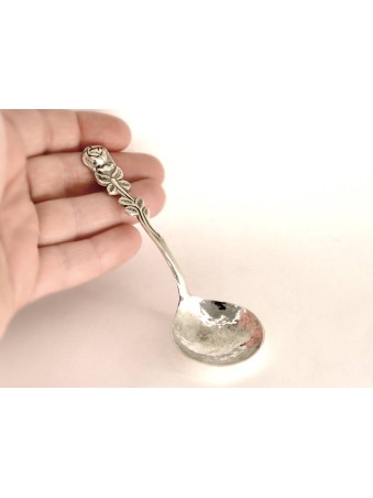 Custom Sterling Silver Hammered Rose Spoon , Birth &amp; Brit Mila , I